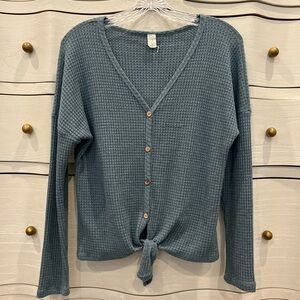 Lazy Sundays Waffle Knit Top Size Small